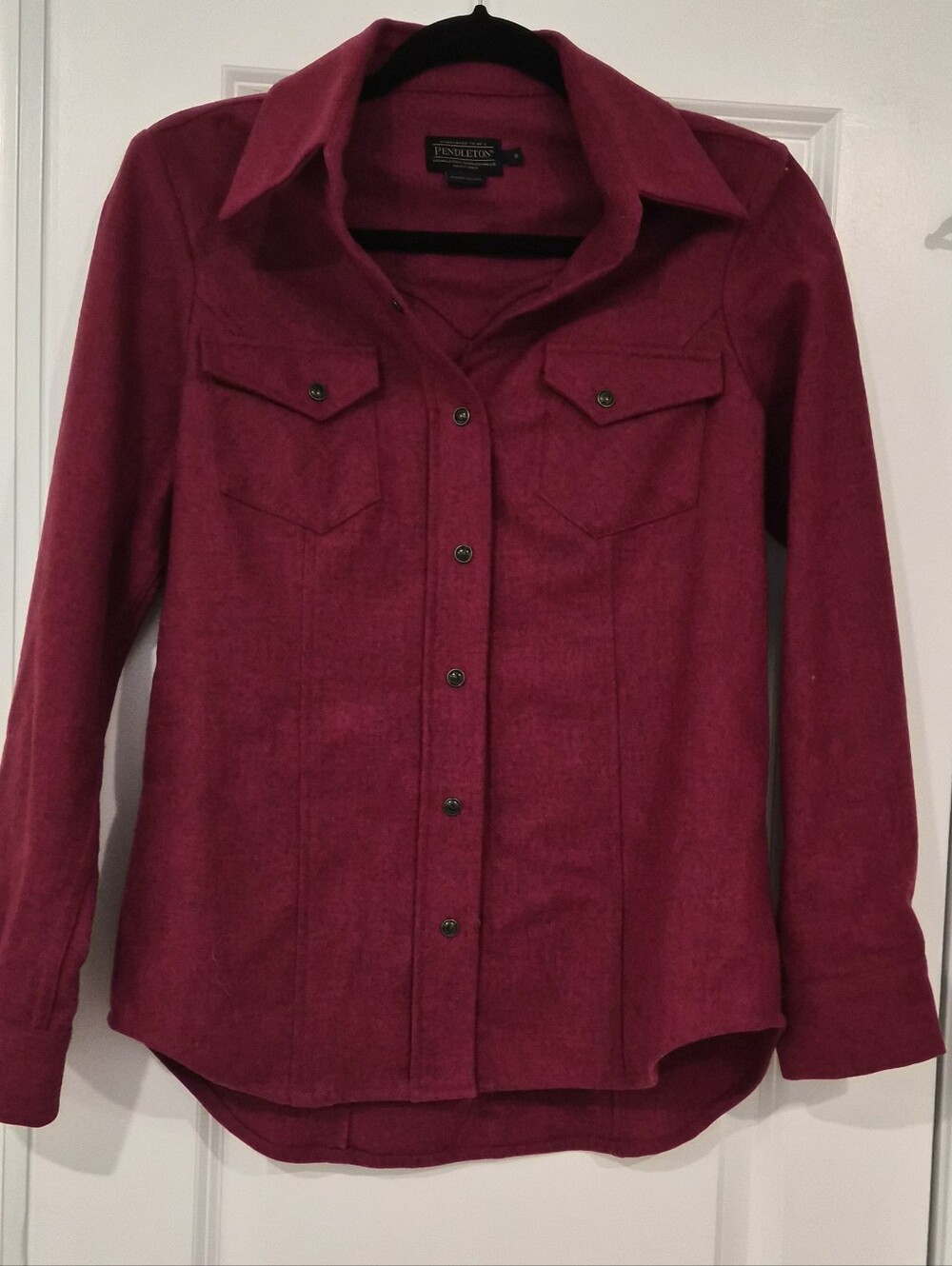 Pendleton Red 100% Wool Western Snap Shirt